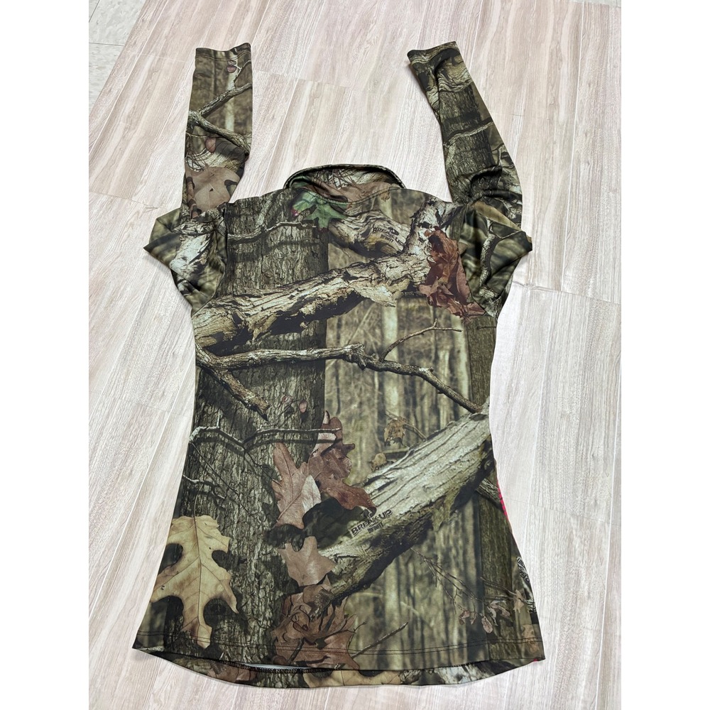 Mossy Oak Break-Up Infinity Camo 1/4 Zip Pullover Womens Large Pink Camouflage - Picture 3 of 3